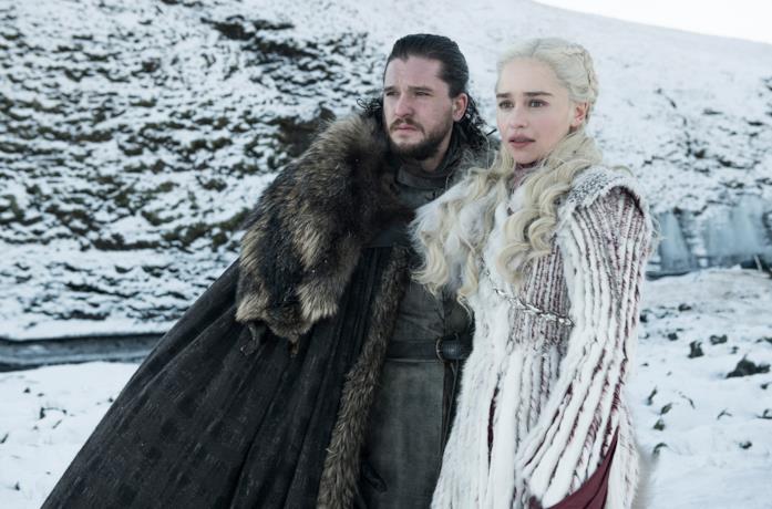Jon Snow e Daenerys Targaryen in Game of Thrones 8