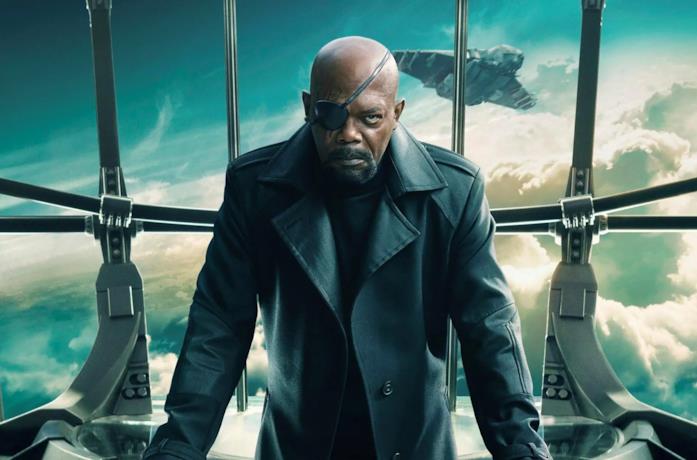 Samuel L. Jackson è Nick Fury in un'immagine promozionale