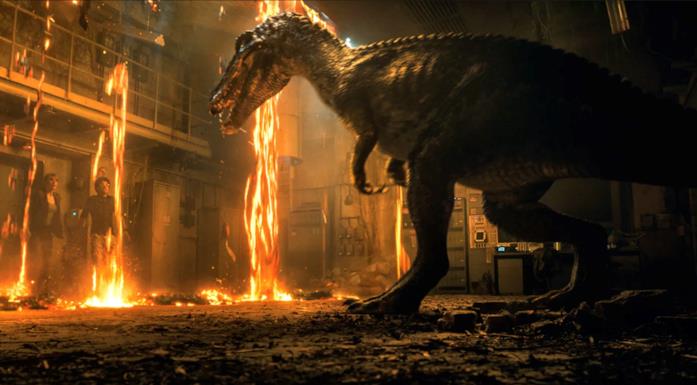 Il Baryonyx in una scena del trailer di Jurassic World: Il Regno Distrutto