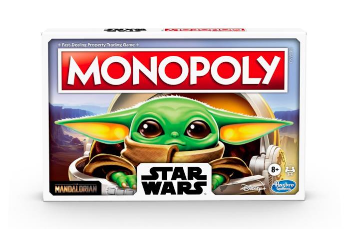 Un'immagine della scatola del Monopoly di Baby Yoda
