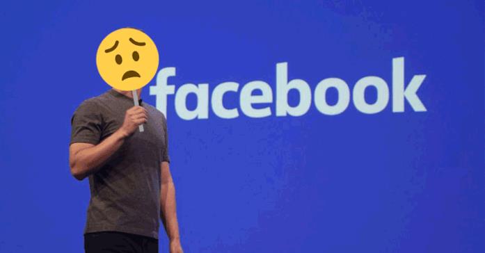 Un'emoji triste sul volto di Zuckerberg per descrivere il momento nero di Facebook