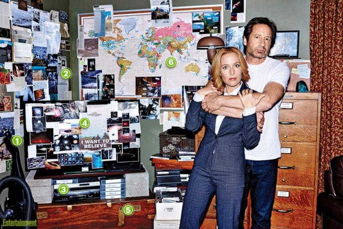 Mulder e Scully sul set di X-Files
