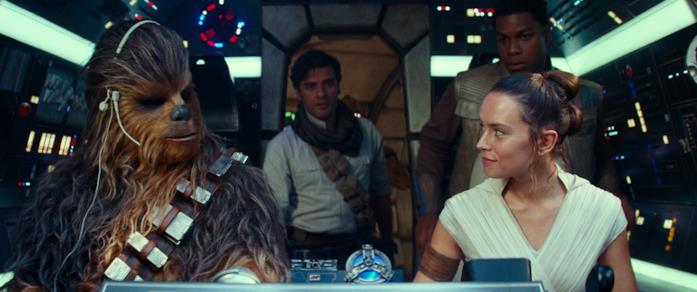 I protagonisti di Episodio IX I protagonisti di Episodio IX sul Millennium Falcon