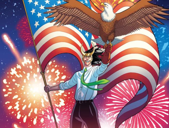 Loki come Presidente degli Stati Uniti d'America? Il rischio c'è stato... Dettaglio della cover di Vote Loki #4