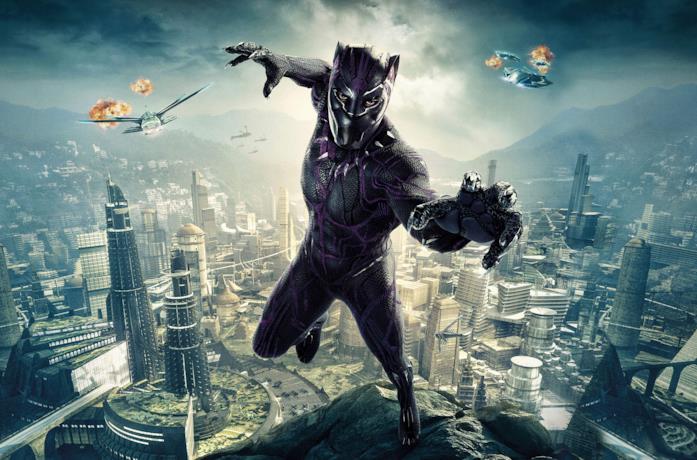 Black Panther in un poster promozionale del film Black Panther del 2018