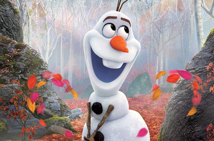 In La storia di Olaf verranno raccontate le origini del simpatico pupazzo di neve Un'immagine che ritrae il simpatico Olaf in Frozen 2 - Il segreto di Arendelle