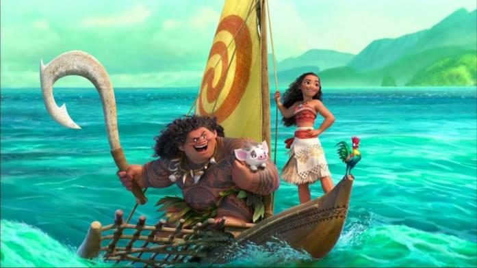 Vaiana e Maui in una scena di Oceania Oceania, Vaiana e Maui in una scena del film
