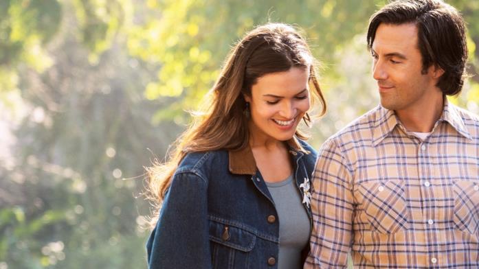 Jack e Rebecca, protagonisti di This Is Us Mandy Moore e Milo Ventimiglia in una scena di This Is Us