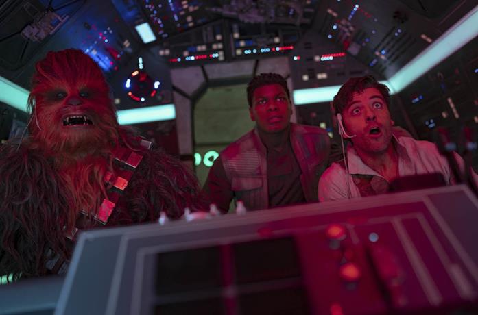 Chewbe, Poe e Finn in Star Wars:L'ascesa di Skywalker