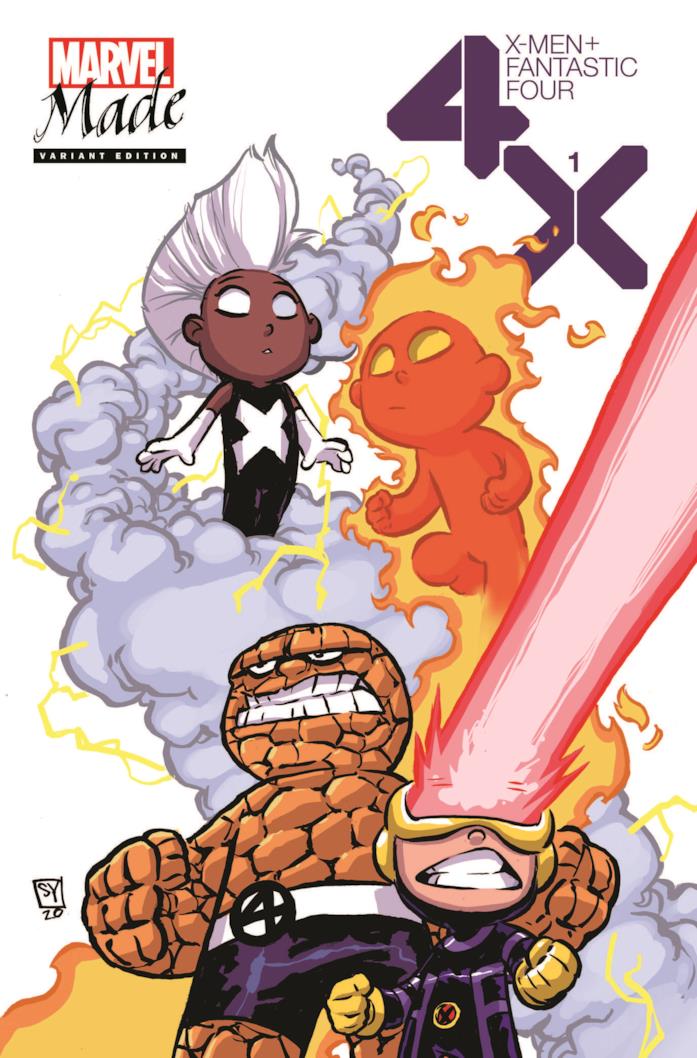 La cover in edizione limitata di X-Men/Fantastic Four numero 1 Marvel Made: un bundle dedicato a Skottie Young in arrivo