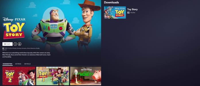 La schermata di tutti i download su Disney+ La schermata di tutti i download su Disney+