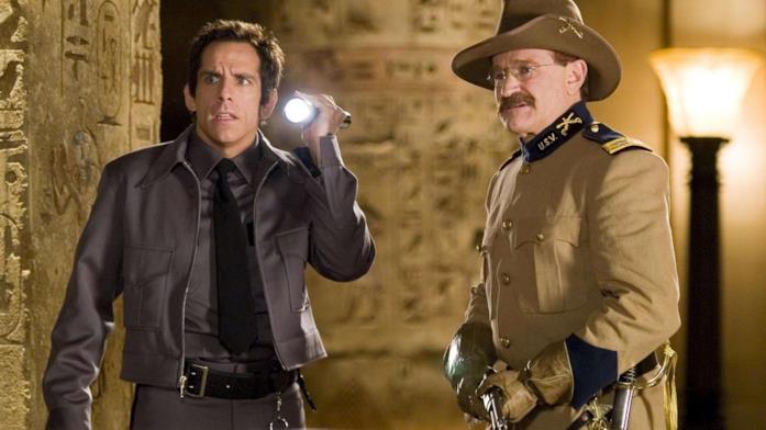 Una notte al museo, il papà Ben Stiller Ben Stiller e Robin Williams in una scena del film