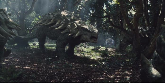 L'Anchilosauro in una scena di Jurassic World L'Anchilosauro tornerà in Dominion