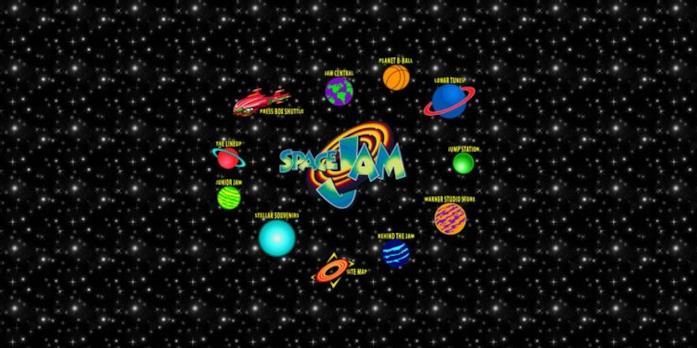 Il sito web di Space Jam L'homepage del sito di Space Jam