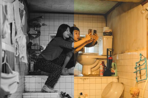 Un fotogramma del filma colori e in bianco e nero