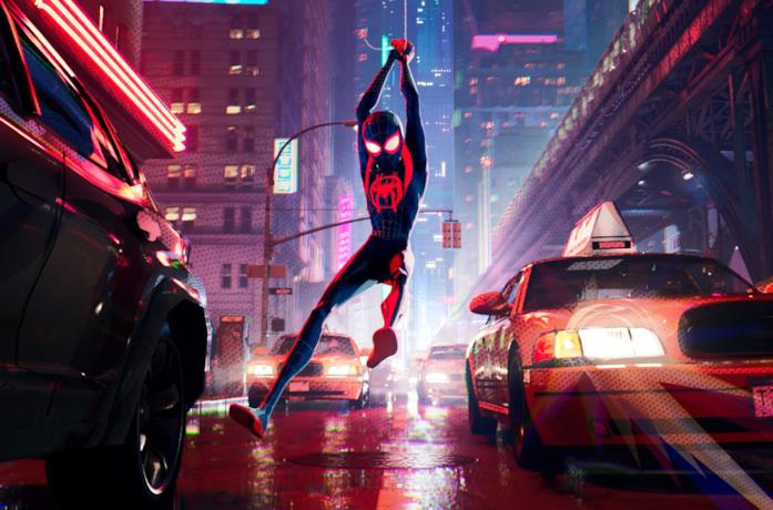 Miles Morales è Spider-Man in una scena di Spider-Man: Into the Spider-Verse