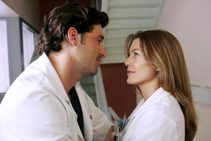 Patrick Dempsey ed Ellen Pompeo in Grey's Anatomy Una scena di Grey's Anatomy con Derek e Meredith insieme
