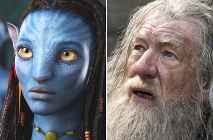 A sinistra Neytiri da Avatar e a destra Gandalf da Il Signore degli Anelli