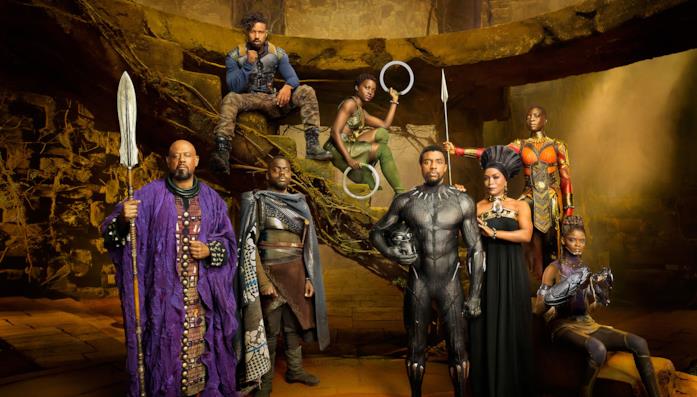 Il cast di Black Panther Il cast di Black Panther riunito sul set