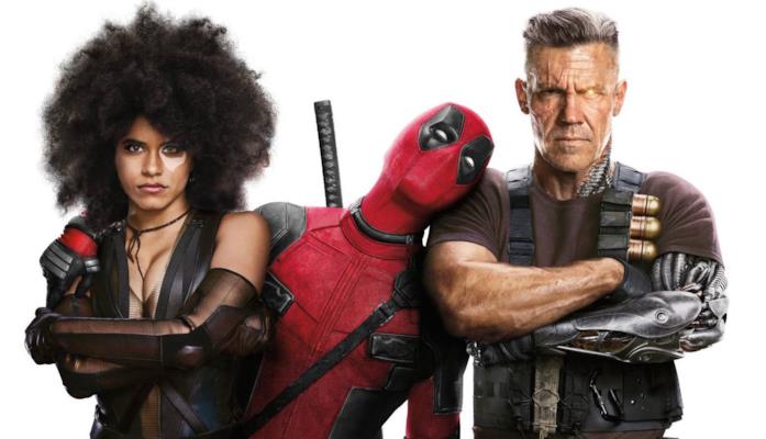 Il poster del film con Domino, Deadpool e Cable