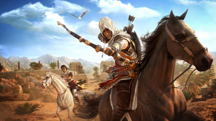 Bayek a cavallo in Assassin's Creed Origins