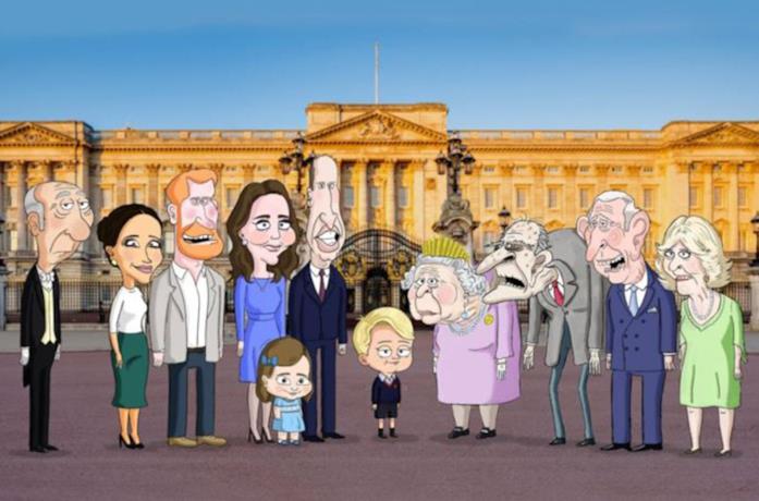La famiglia reale britannica nella serie animata