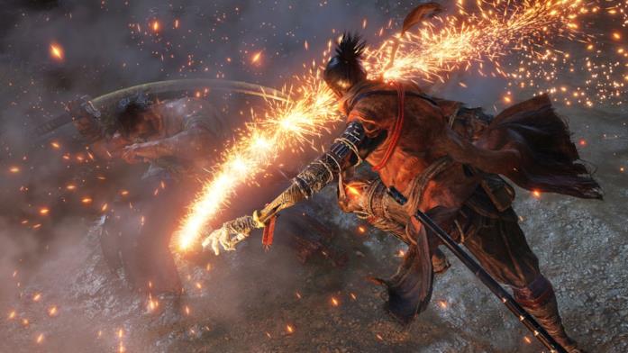 Sekiro battaglia con braccio meccanic Sekiro combattimento ninja