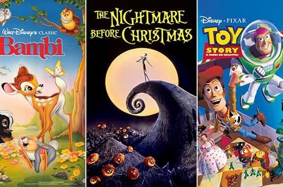 I poster di Bambi, The Nightmare Before Christmas e Toy Story - Il Mondo dei Giocattoli