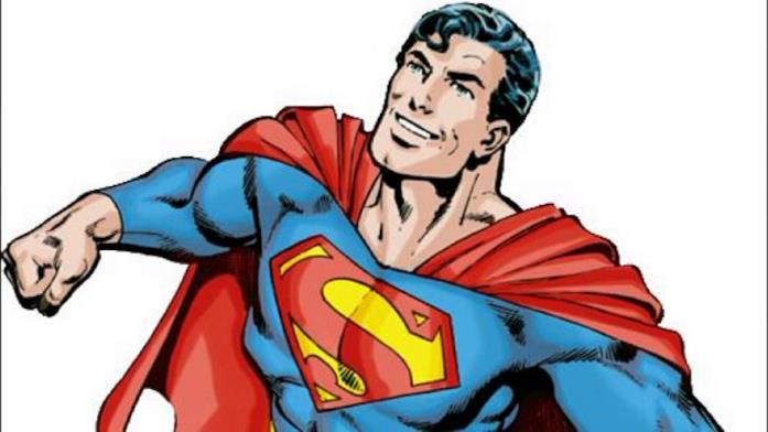 Superman in tutto lo splendore dei disegni di John Byrne Mazzobusto disegnato di Superman che si libra in cielo