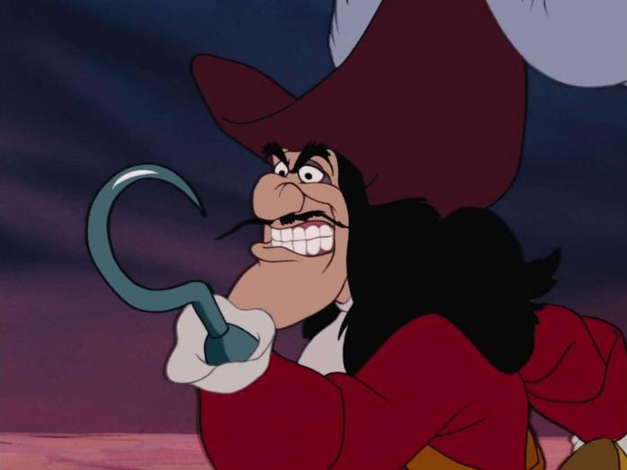 Il villain Disney Capitan Uncino Capitan Uncino in una scena di Le avventure di Peter Pan