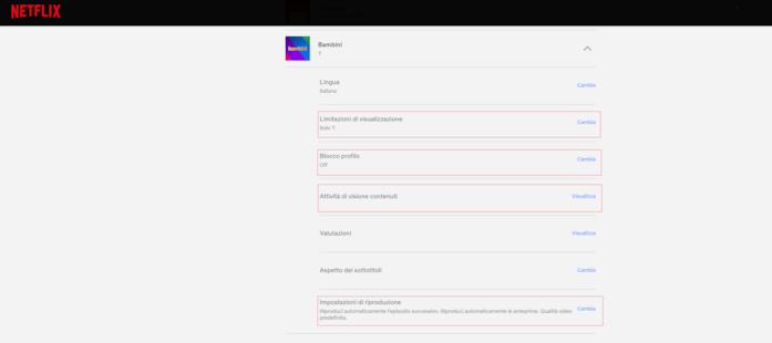 Netflix introduce nuove opzioni per il Parental Control Le impostazioni di un account Netflix Kids