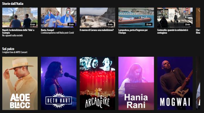 Musica e spettacoli dal vivo su ARTE TV Italia La sezione 'Sul palco' di ARTE TV Italia
