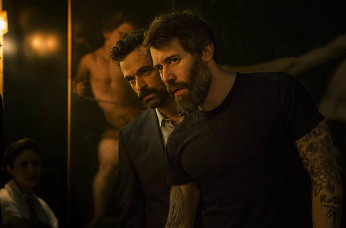 Romain Duris e Jalil Lespert in una scena del film Iris