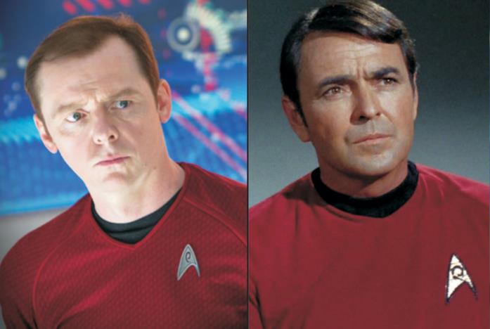 Montgomery Scott Simon Pegg e James Doohan in Star Trek