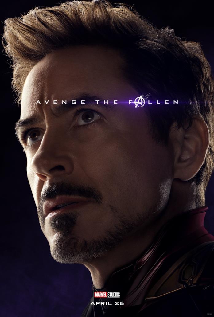 Il poster di Iron Man/Tony Stark di Avengers: Endgame Primo piano di Robert Downey Jr.