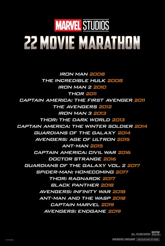 Maratona Marvel di 22 film nei cinema americani AMC I 22 titoli dei film che saranno proiettati nella maratona Marvel Studios nei cinema americani AMC