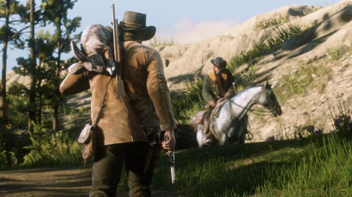 Arthur Morgan a caccia in Red Dead Redemption 2
