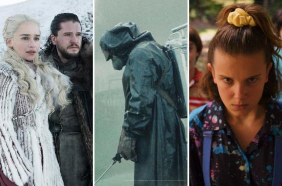 Da sinistra: Il Trono di Spade, Chernobyl e Stranger Things