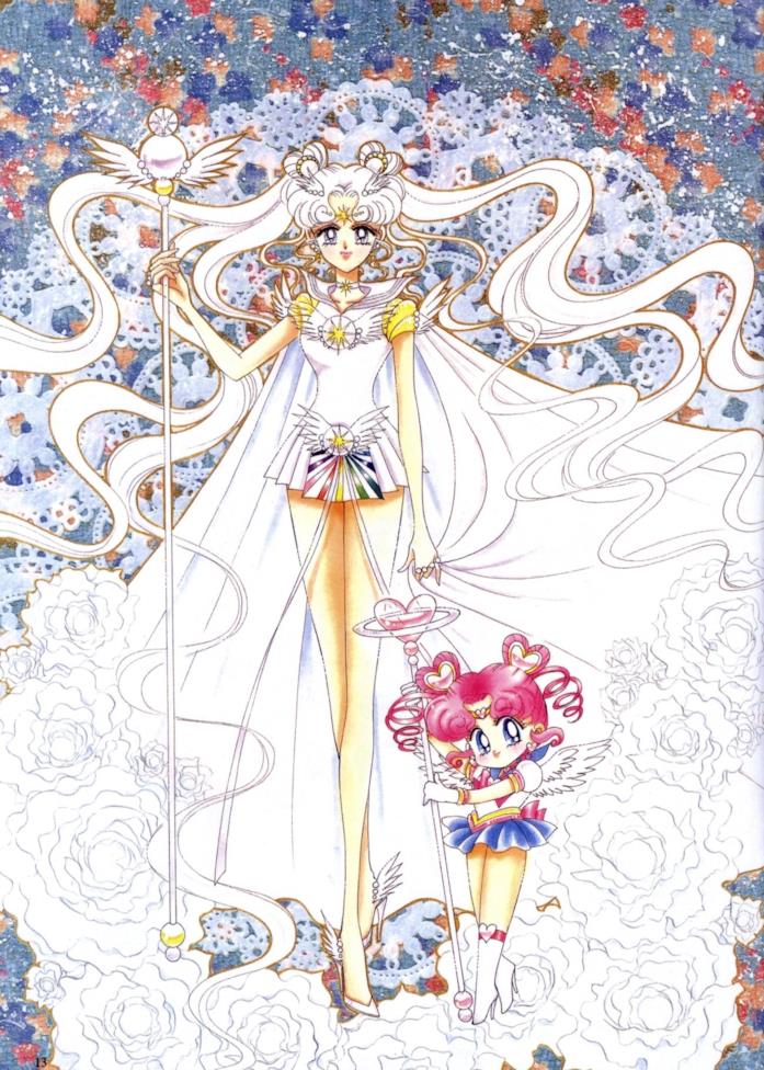 Sailor Comos e ChbiChibi Sailor Comos e ChbiChibi disegnate da Naoko Takeuchi