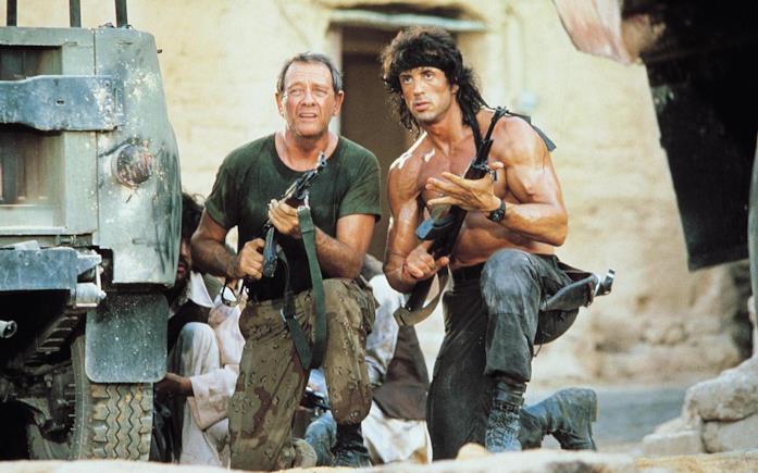 Stallone in una scena di Rambo III