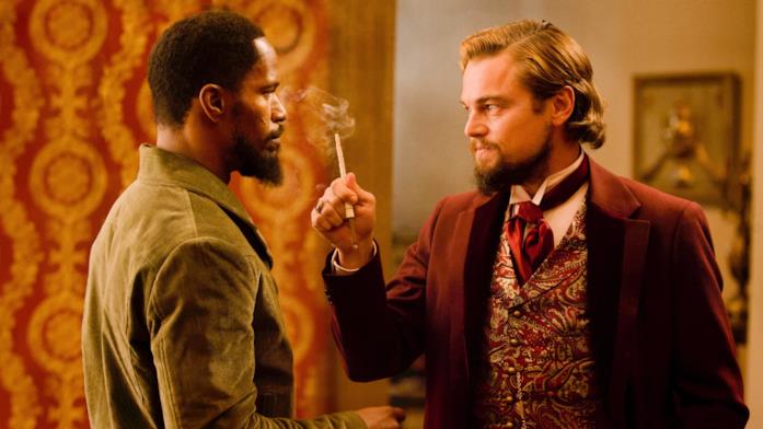 Django parla con Candie Django (Jamie Foxx) parla con Candie (Leonardo DiCaprio)