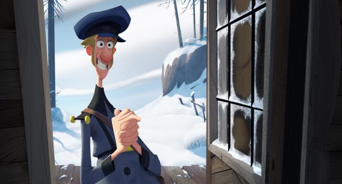 Jesper, uno dei protagonisti di Klaus Jesper si trova davanti alla porta di una casa