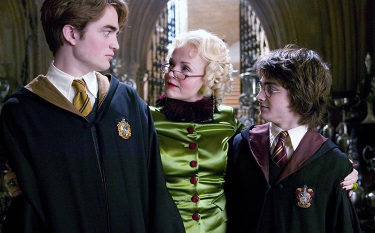 Robert Pattinson, Miranda Richardson e Daniel Radcliffe in Harry Potter e il Calice di Fuoco