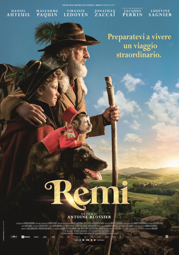 Il poster ufficiale del film Remi, con Daniel Auteuil e Maleaume Paquin La locandina di Remi, film di Antoine Blossier
