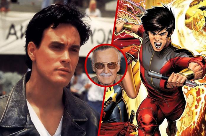 Brandon Lee (sinistra), Stan Lee (centro) e Shang-Chi (destra)