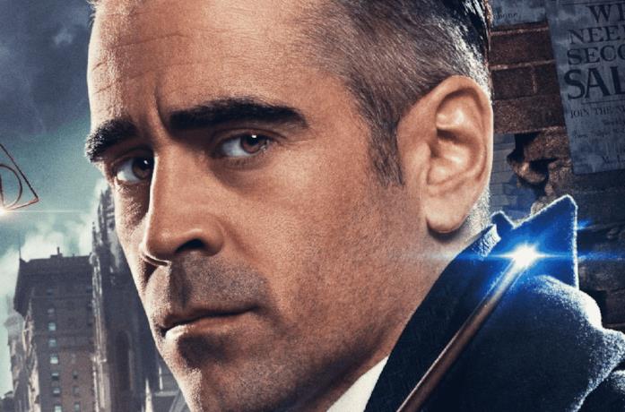 Un primo piano di Colin Farrell nel poster di Animali Fantastici e dove trovarli