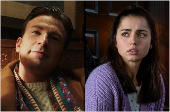 Primi piani di Chris Evans e Ana de Armas