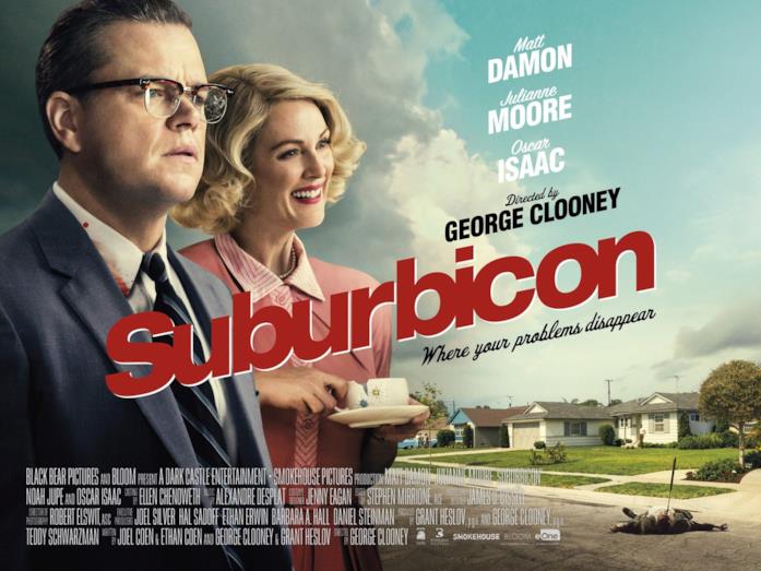 La locandina retrò di Suburbicon Il poster vintage di Suburbicon