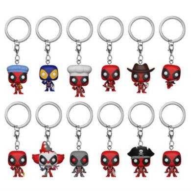 Funko- Marvel-Deadpool Keychain-Assortment 12Pz-New York Toy Fair Portachiavi, Multicolore, Standard, 31144