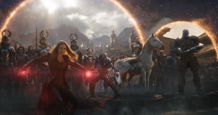 Elizabeth Olsen come Scarlet Witch in Avengers: Endgame
